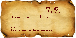 Toperczer Iván névjegykártya