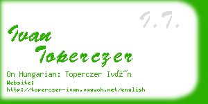 ivan toperczer business card